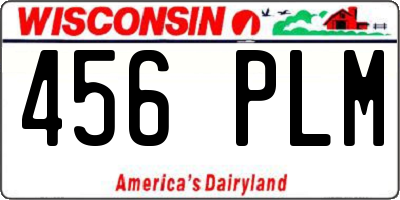 WI license plate 456PLM