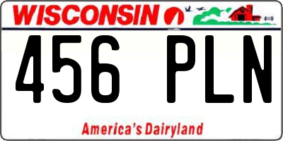 WI license plate 456PLN