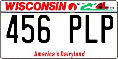 WI license plate 456PLP