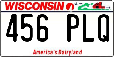 WI license plate 456PLQ