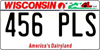 WI license plate 456PLS