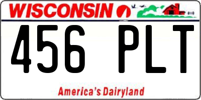WI license plate 456PLT
