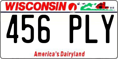WI license plate 456PLY