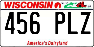 WI license plate 456PLZ