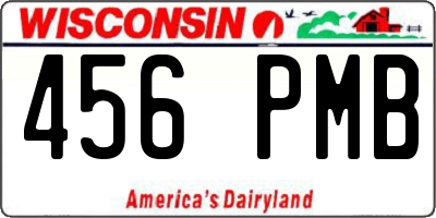 WI license plate 456PMB