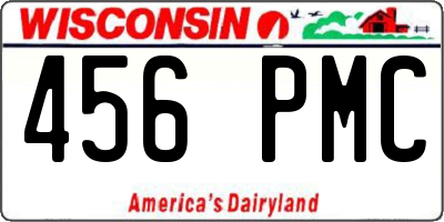 WI license plate 456PMC