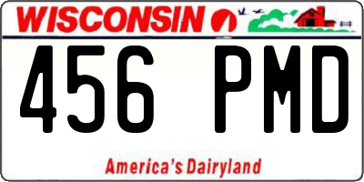 WI license plate 456PMD