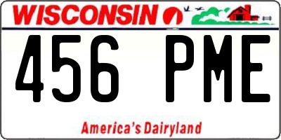 WI license plate 456PME
