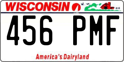WI license plate 456PMF
