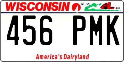 WI license plate 456PMK