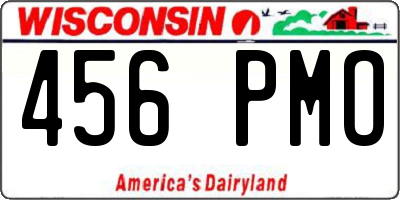 WI license plate 456PMO