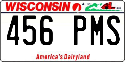 WI license plate 456PMS