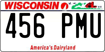 WI license plate 456PMU
