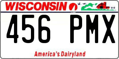 WI license plate 456PMX