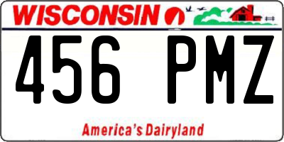WI license plate 456PMZ