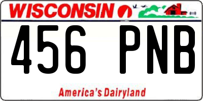WI license plate 456PNB