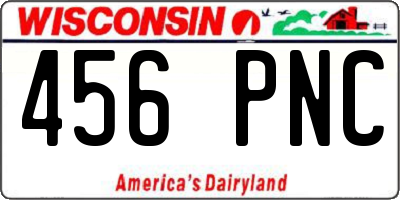 WI license plate 456PNC