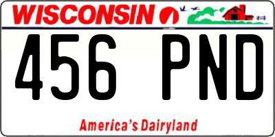 WI license plate 456PND
