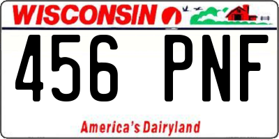 WI license plate 456PNF