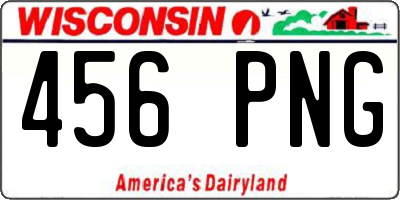 WI license plate 456PNG