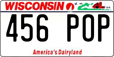 WI license plate 456POP