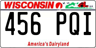 WI license plate 456PQI