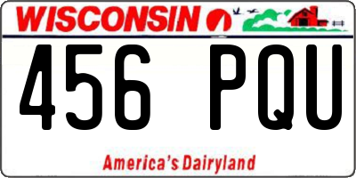 WI license plate 456PQU