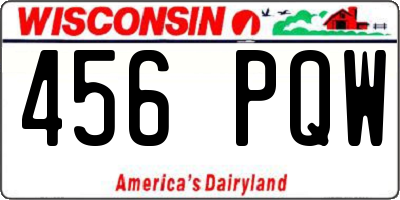 WI license plate 456PQW