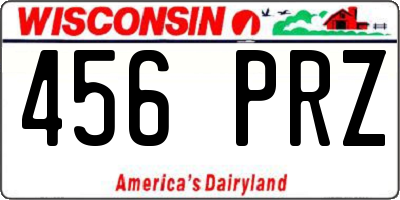 WI license plate 456PRZ