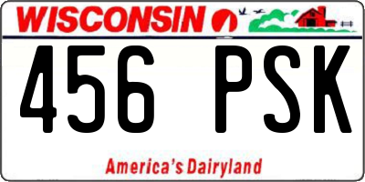 WI license plate 456PSK