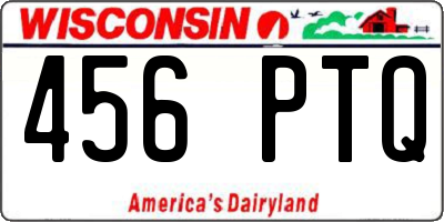 WI license plate 456PTQ