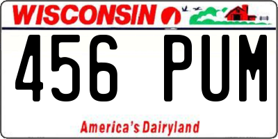 WI license plate 456PUM