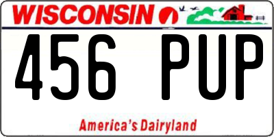 WI license plate 456PUP