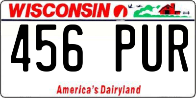 WI license plate 456PUR