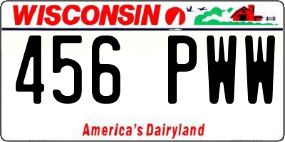 WI license plate 456PWW