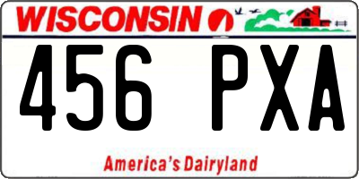 WI license plate 456PXA