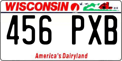 WI license plate 456PXB