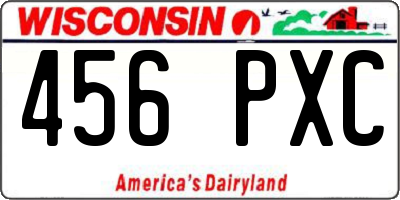 WI license plate 456PXC
