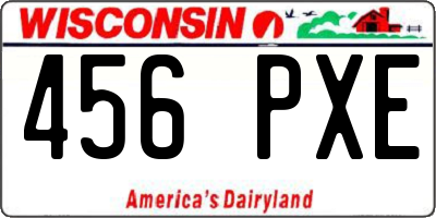 WI license plate 456PXE