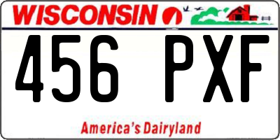 WI license plate 456PXF