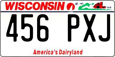 WI license plate 456PXJ