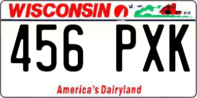 WI license plate 456PXK