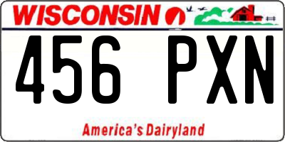 WI license plate 456PXN
