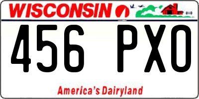 WI license plate 456PXO