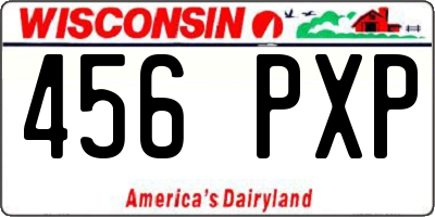 WI license plate 456PXP