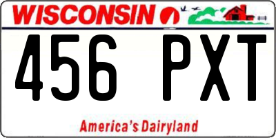 WI license plate 456PXT