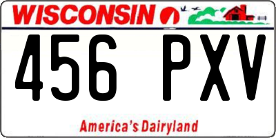 WI license plate 456PXV