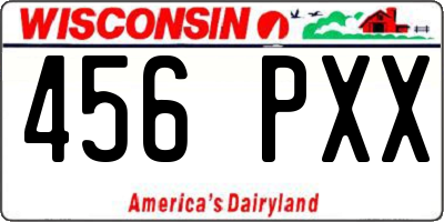 WI license plate 456PXX