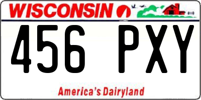 WI license plate 456PXY