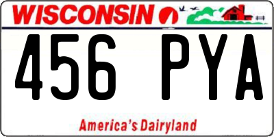 WI license plate 456PYA